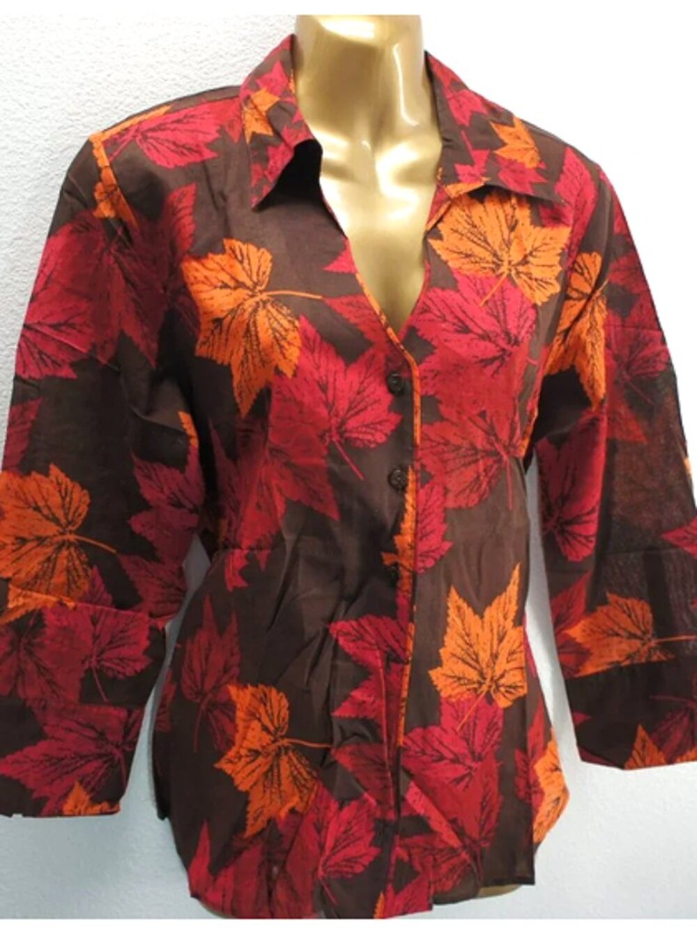 Coldwater Creek Leaf Blouse size M  NWOT